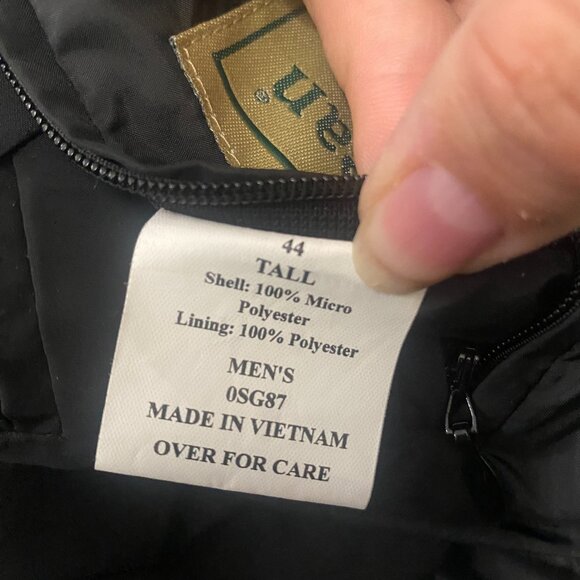 LL Bean Blazer Mens 44 Tall Black Micro Polyester Lined 2 Button Sports Jacket - Picture 9 of 11